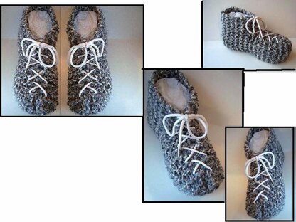 656 KNITTING PATTERN, laced short slippers, baby to adult