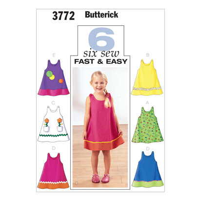 Butterick Toddlers' und Kinderkleid B3772 - Schnittmuster