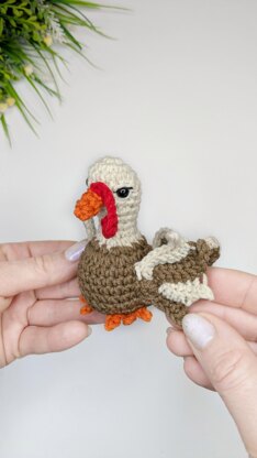 Crochet Turkey Amigurumi Pattern PDF: Thanksgiving Crochet Pattern, Easy Ornament Tutorial