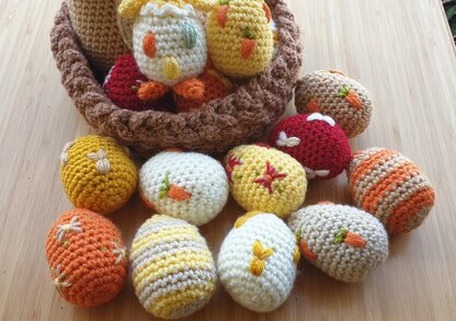 Easter Chicken Set Collection Chick Easter Eggs Nest amigurumi crochet set