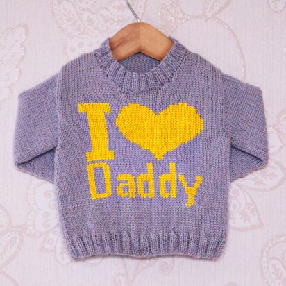Intarsia - I Heart Daddy - Childrens Sweater