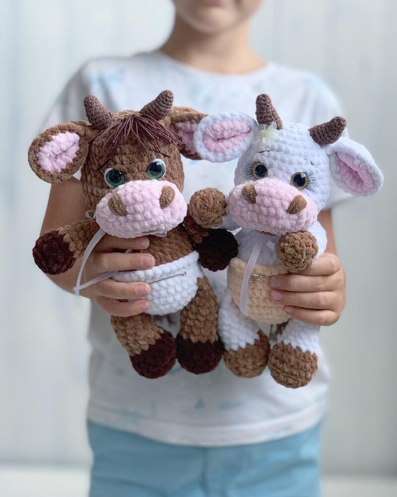 Baby Cow and Baby Bull Crochet pattern by Olga Piliponis