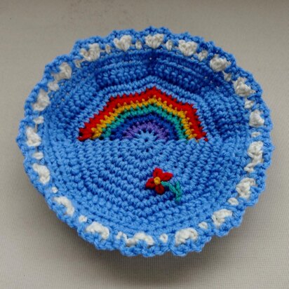 Rainbow Motif Small Basket