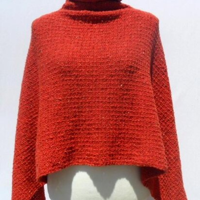 Burnt Orange Turtleneck Poncho