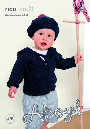 Cardigan and Hat in Rico Baby Cotton Soft DK - 319