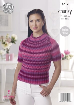Sweaters in King Cole Riot Chunky - 4712 - Downloadable PDF