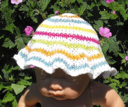 BABY SILKY STRIPEY SUNHAT KNITTING PATTERN - MADMONKEYKNITS