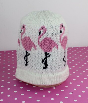 Flamingo Ski Beanie Hat CIRCULAR