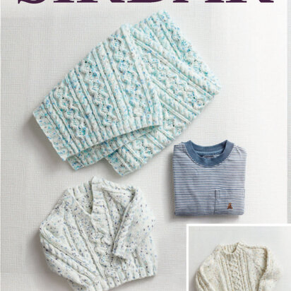 Sweater and Blanket in Sirdar Supersoft Aran Rainbow Drops - 5183 - Downloadable PDF