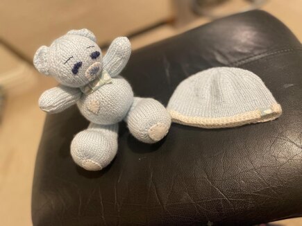 Teddy and hat in pink, grey or blue #6