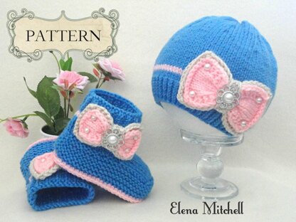 Baby Girl Baby Booties and Baby Hat Pattern English