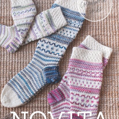 Colourwork Socks in Novita Nalle and Novita Nalle Taika - Downloadable PDF