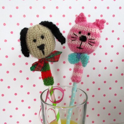 Fun Animal Heads - knitted topper, cosy, bracelet or brooch