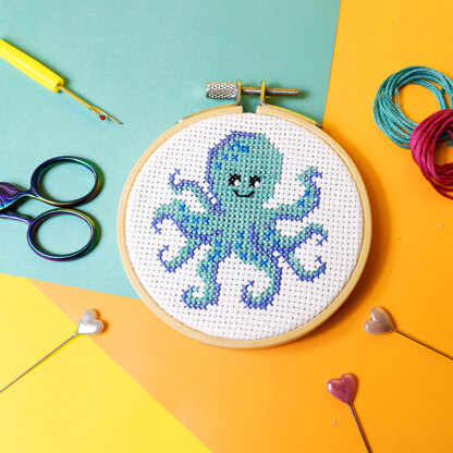 The Make Arcade Octopus Cross Stitch Kit - 3 Inch