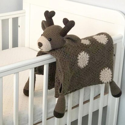 3in1 Woodland Deer Folding Baby Blanket Toy Lovey