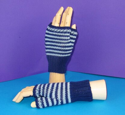 Easy Stripe Fingerless Gloves