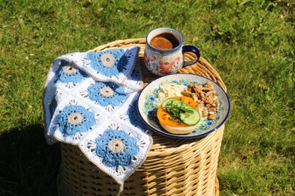 Blue Meadow Crochet Bandana PDF Pattern
