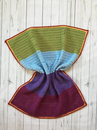 Train Filet Crochet Blanket