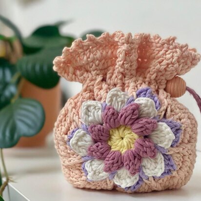 Flower Drawstring pouch