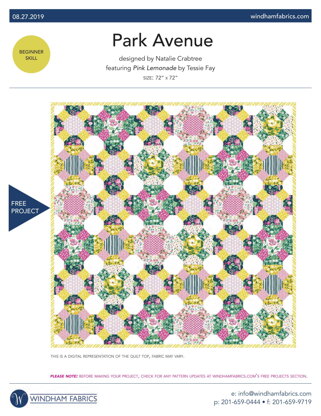 Windham Fabrics Park Avenue - Downloadable PDF