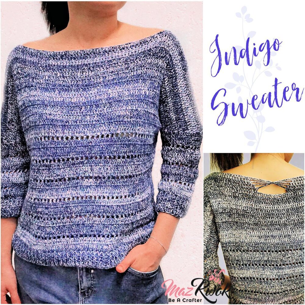 Crochet boat neck outlet sweater pattern