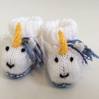 Unicorn baby booties