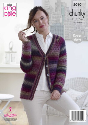 Textured Cardigan & Sweater in King Cole Riot Chunky - 5010 - Downloadable PDF