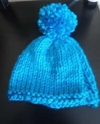 Blue Bobble Hat