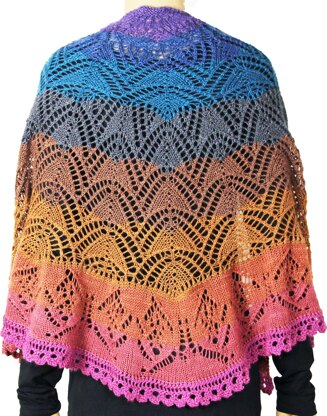 Butterfly in the Sunset Shawl