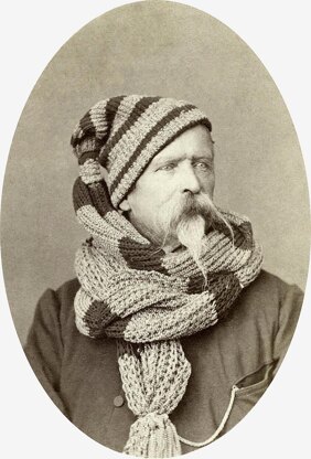 Knitted 1800s Hat-Scarf