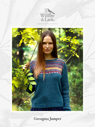 "Georgina Jumper" - Jumper Knitting Pattern For Women in Willow & Lark Woodland