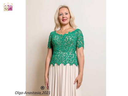 Emerald lace blouse