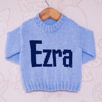 Intarsia - Ezra Moniker Chart - Childrens Sweater