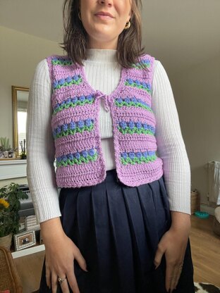 Tulip Stitch Flower Garden Vest