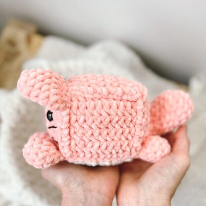 Loaf cat cube crochet pattern. PDF plush kitten tutorial. Cute Amigurumi.