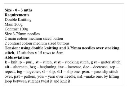 Baby Dungaree Outfit Knitting Pattern #91