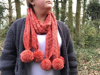 Poppy Pom Pom Scarf