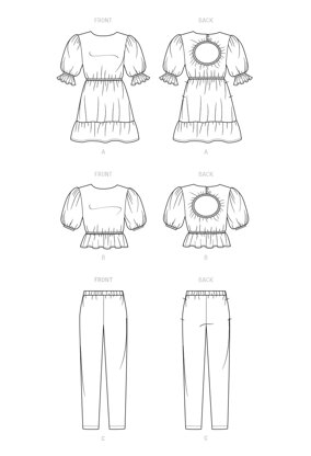 New Look Children's and Girls' Dress, Top and Pants N6739 - Paper Pattern, Size 3-4-5-6-7-8-10-12-14