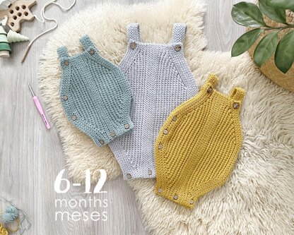 6-12 months - SNAPPY Crochet Romper