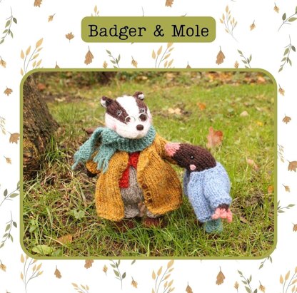 Badger and Mole Knitting pattern by Sachiyo Ishii