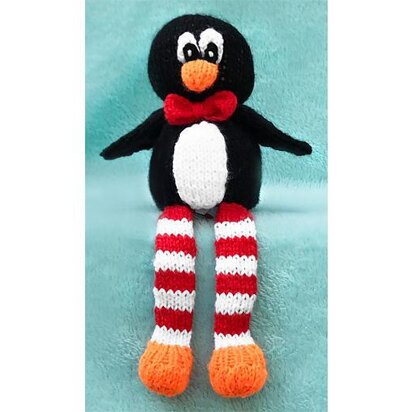 Christmas Penguin Shelf Sitter orange cover/ toy - knitting pattern