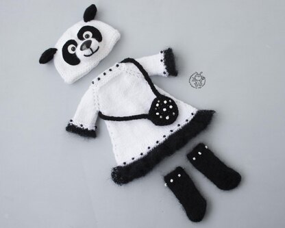 Panda outfit for 13" doll