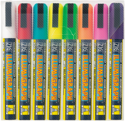 ZIG Illumigraph 6mm Tip Markers 8/Pkg - 470874