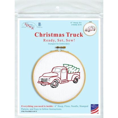 Jack Dempsey Stamped Hoop Kits - Christmas Truck - 6in