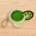 Crochet glass of lemon keychain