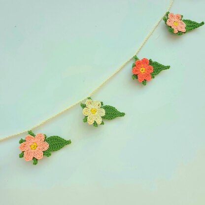 Spring easter flower garland