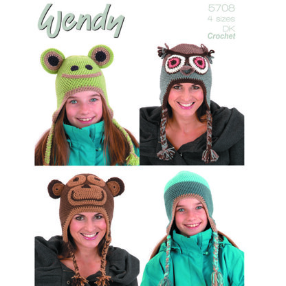 Crochet Animal Hats in Wendy DK - 5708