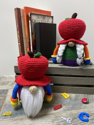 Apple Hat Back to School Gnome Amigurumi