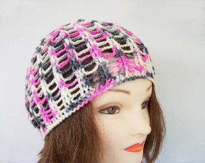 Spiderweb Skullcap Lace Beanie In Fingering Weight