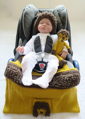 Lion Baby Car Seat Blanket Hat & Toy